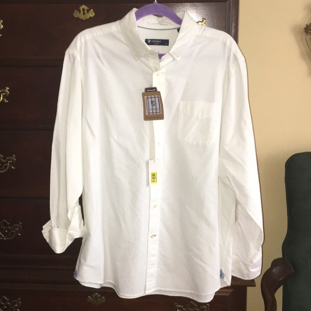 Cremieux men’s white button down oxford shirt L